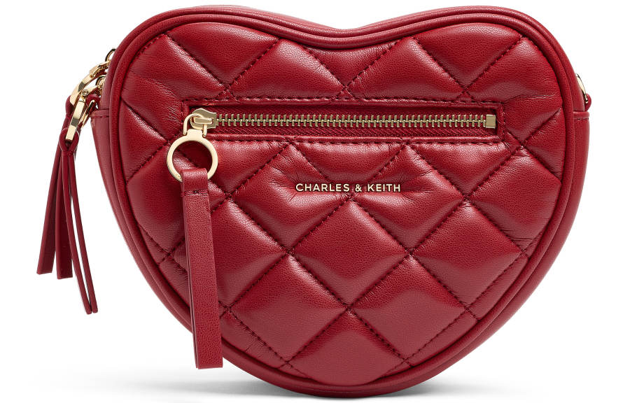 CHARLES&KEITH Pu Shoulder Bag Small Women's Soft Pink/Light Pink/Tomato Red/Tomato Vermilion