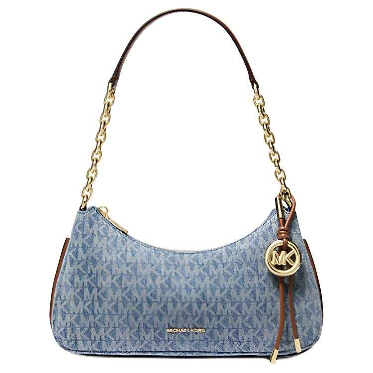 MICHAEL KORS Nolita Cotton Shoulder Bag Medium Women's Blue