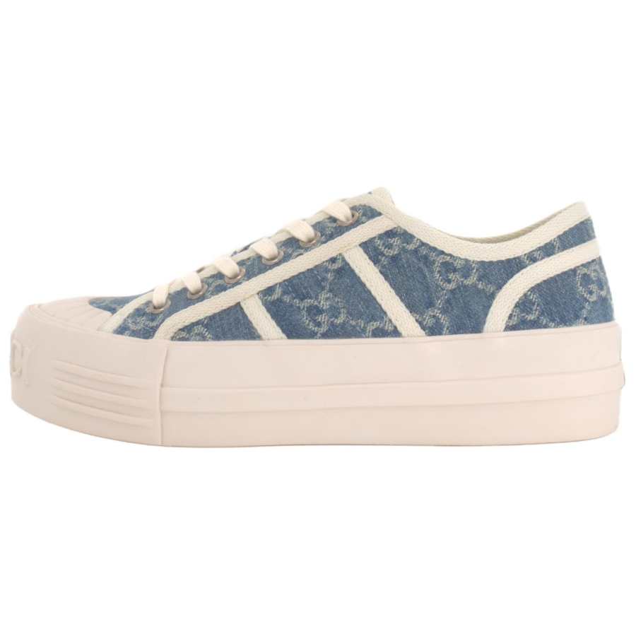 GUCCI Low top Canvas Shoes Women's Light Blue