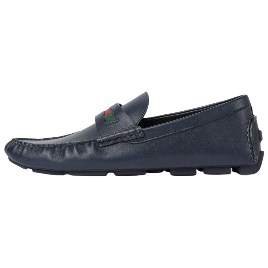 GUCCI Leather Casual Leather Shoes Men's Dark Blue