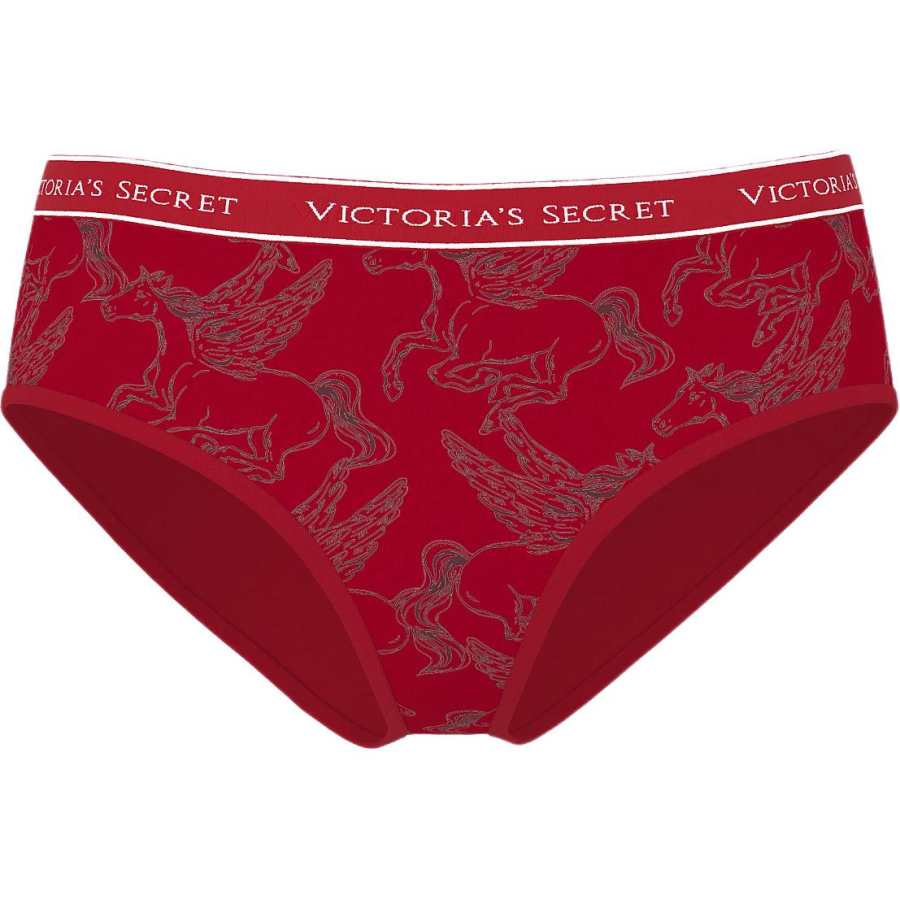 Victoria's Secret Briefs Women's Red Pegasus Print