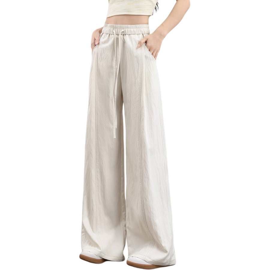 Tonlion Casual Pants Women's Moderate Wide Leg Pants