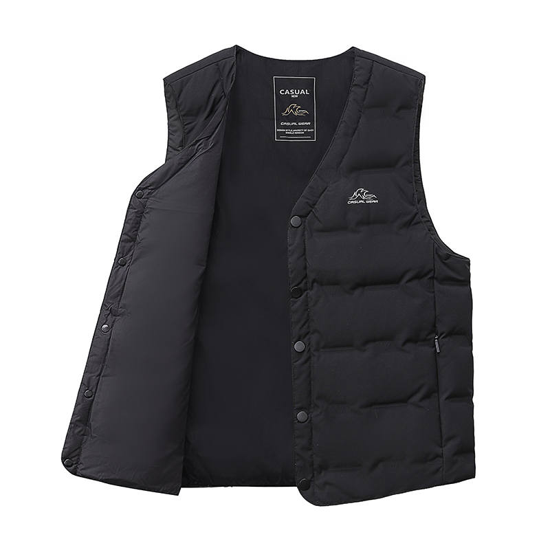 YALU Down Vests Men's V Neck Moderate