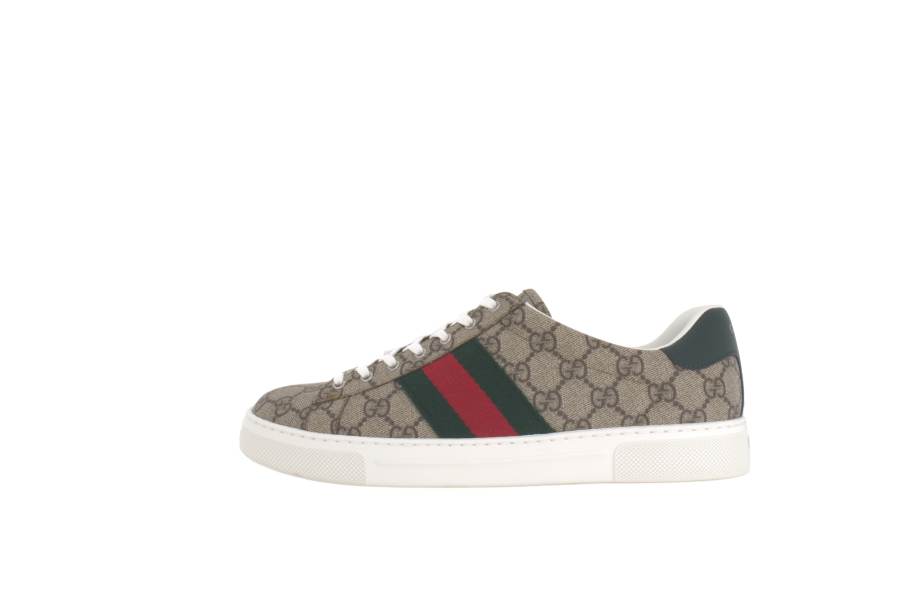 GUCCI ACE Leather Low top Skateboard Shoes Men's Ebony