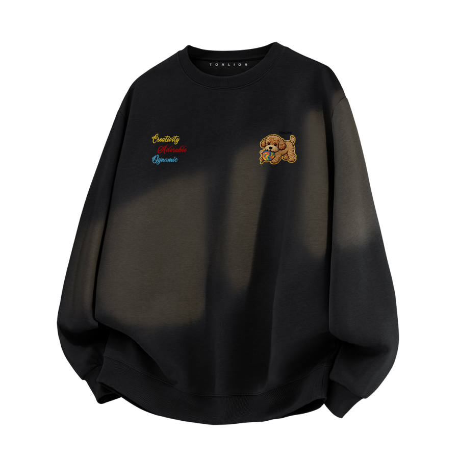 Tonlion Sweatshirts Unisex Crew Neck Thin Heavyweight