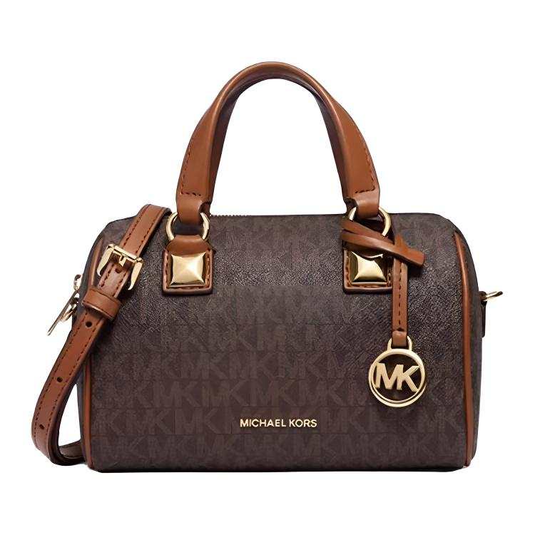 MICHAEL KORS Grayson PVC Handbag Women's Brown