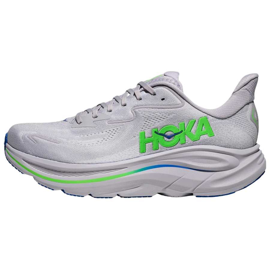 HOKA ONE ONE CLIFTON 10 Abrasion Resistant Breathable Abrasion Resistant Breathable Running Shoes Men's Gray Green