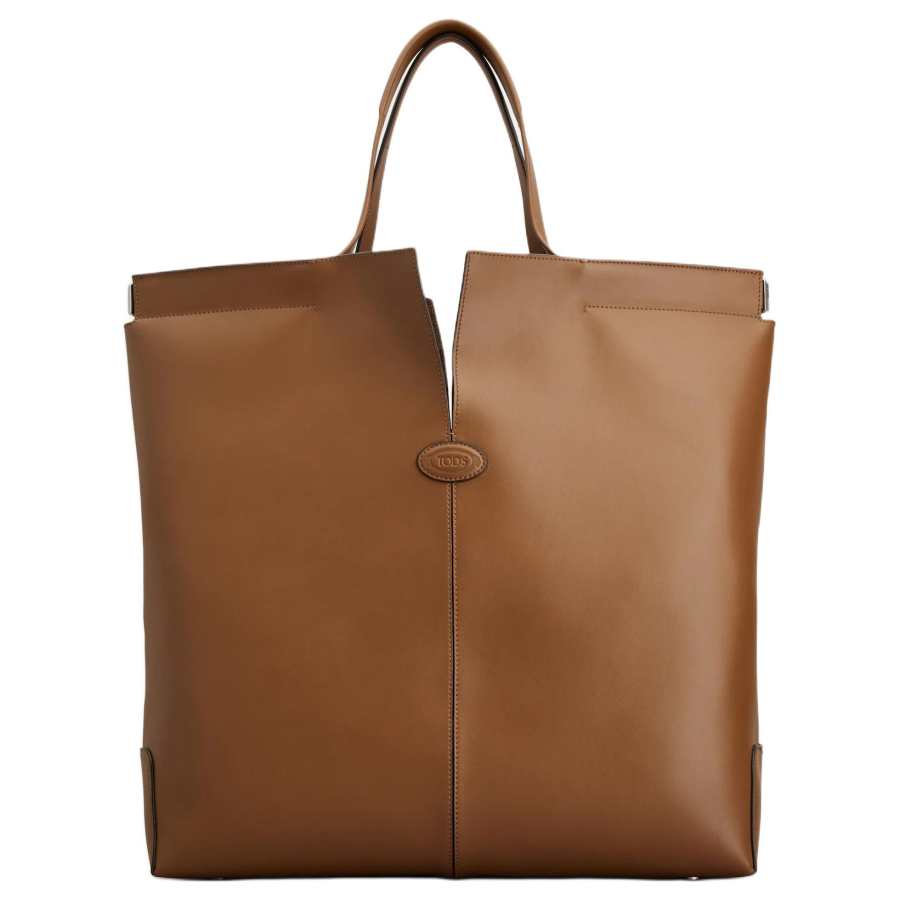 TOD'S DI Calfskin Tote Handbag Medium Women's Brown