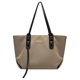 MARKANGARO Pu Shoulder Bag Large Women's Light Khaki/Black