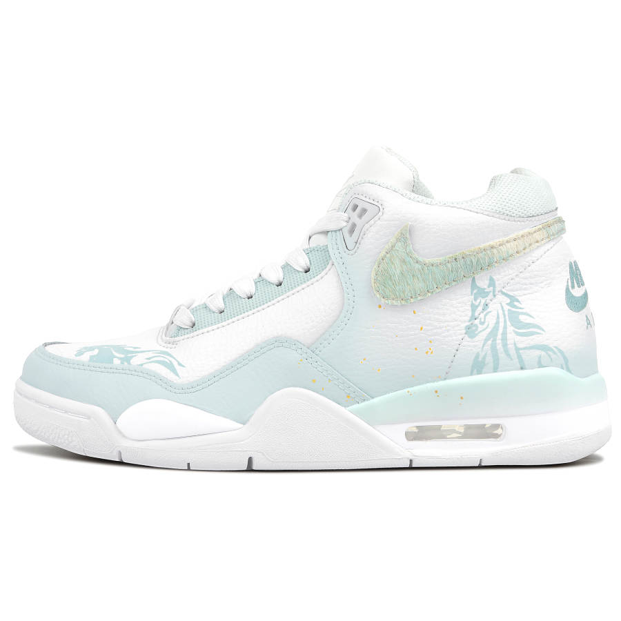 Nike Nike Flight Legacy Abrasion Resistant Mid top Vintage Basketball Shoes Unisex Cyan