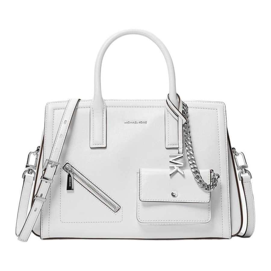 MICHAEL KORS Laila Cow Leather Handbag Medium Women's Optical White