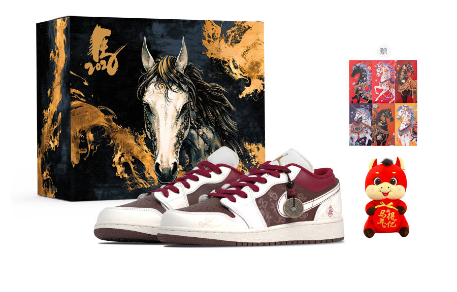 Jordan Jordan Air Jordan 1 Immediate Success Leather Low top Children's Basketball Shoes Brown Beige Red Teenagers