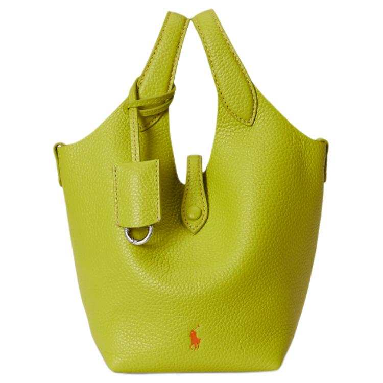 Polo Ralph Lauren Polo Ralph Lauren Cow Leather Tote Handbag Small Women's Light Yellow Green