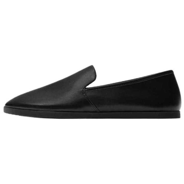 ZARA Cow Leather Loafers Men's Black