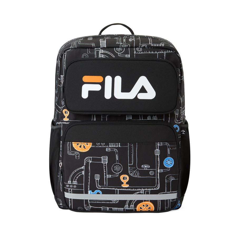 FILA KIDS Polyester Backpack Kids' Pitch Black/Snow Cyan Pink