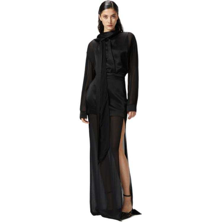 PINKO Scarf Detailed Long Sleeved Shirt