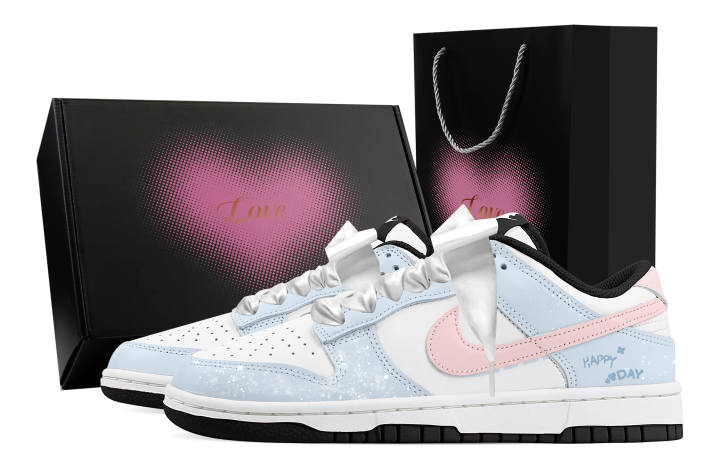 Nike Nike Dunk Dream Summer Rose Heart Box Synthetic Leather Abrasion Resistant Slip Resistant Low top Skateboard Shoes