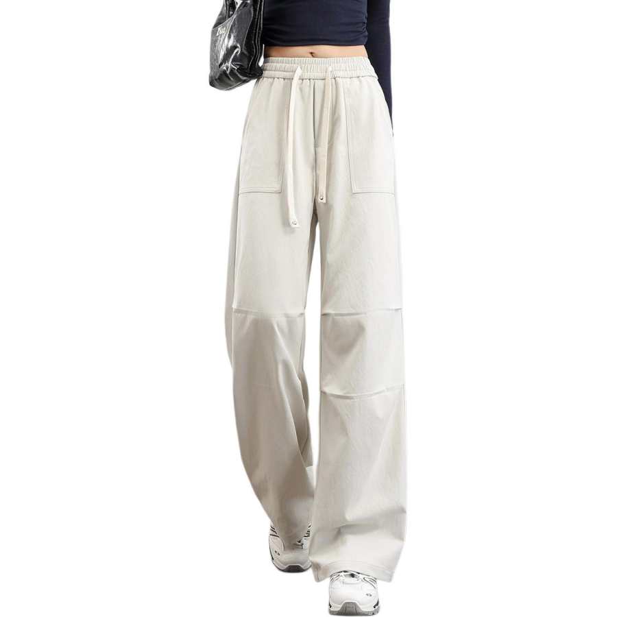 Tonlion Casual Pants Women's Moderate Wide Leg Pants
