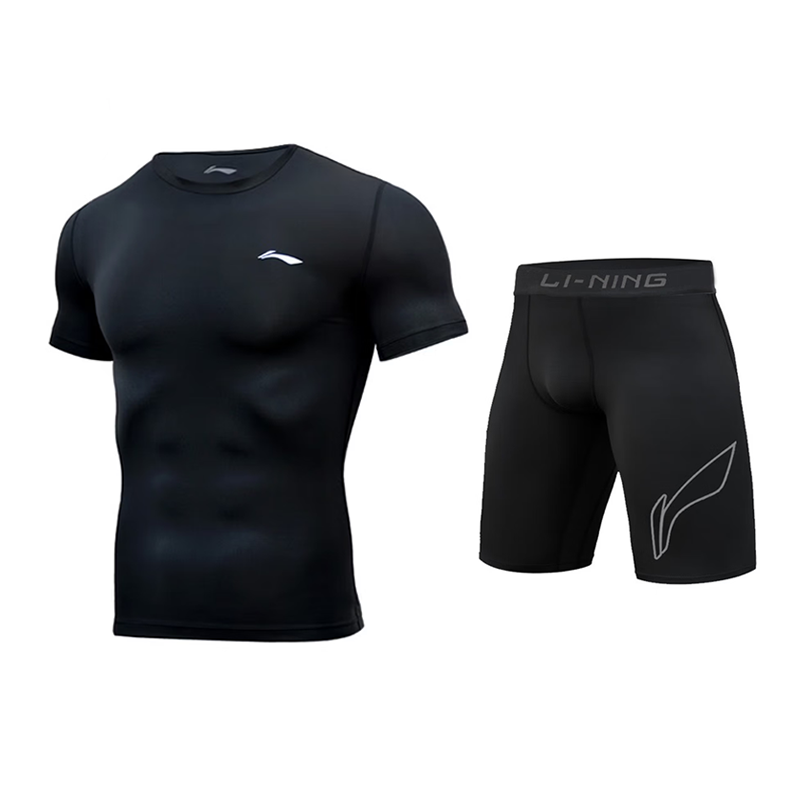 Li-Ning Li Ning Fitness Set Unisex Black+Black