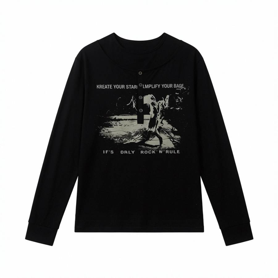 KREATE T Shirts Unisex Henry Collar Moderate
