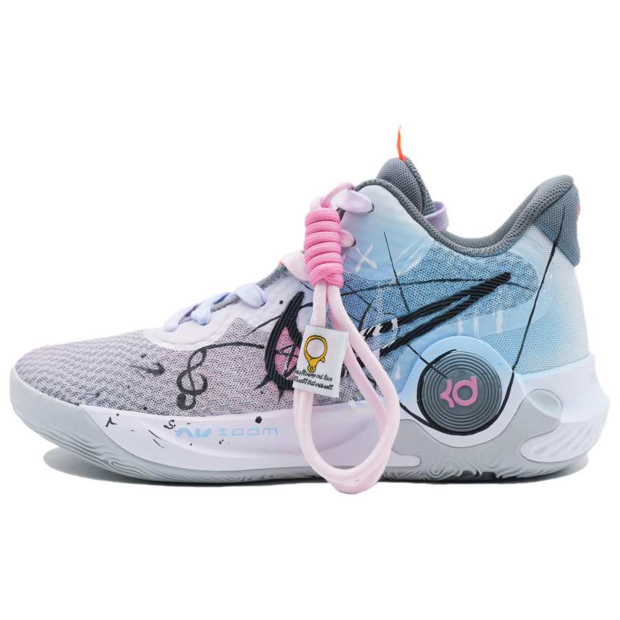 Nike Nike Trey 5 Joyful, Carnival Fabric Cushioning, Wear Resistant Mid top Basketball Shoes Unisex Gray Pink