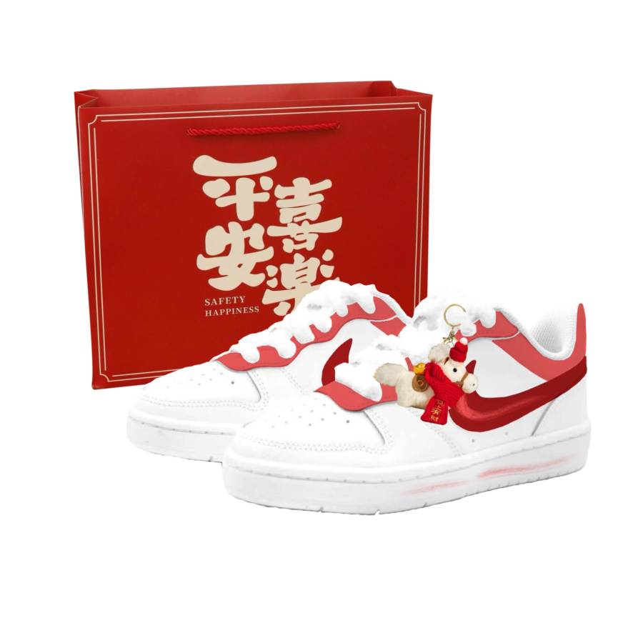 Nike Nike Court Borough 2 Dan Sand Fallen White, Kung Fu Rabbit Leather Cushioning Abrasion Resistant Slip Resistant