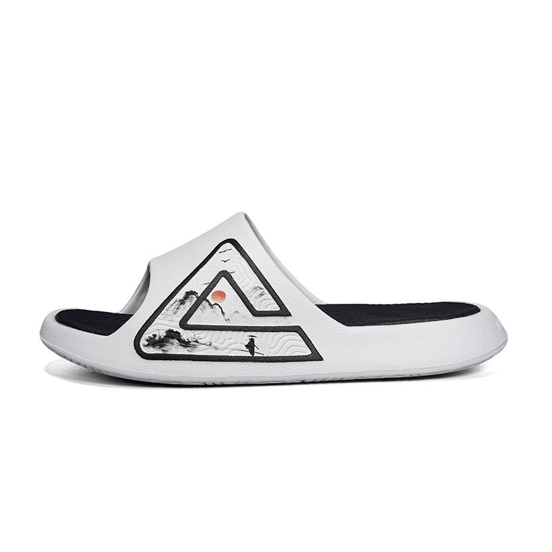 PEAK Tai Ji1.0 Slide Slippers Unisex Super Light White Ink Black