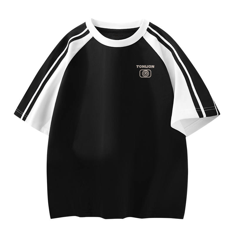Tonlion T Shirts Unisex Crew Neck Moderate Straight Fit
