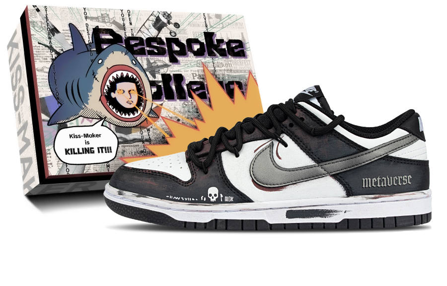 Nike Nike Dunk Cow Leather Abrasion Resistant Low top Skateboard Shoes Unisex Black White