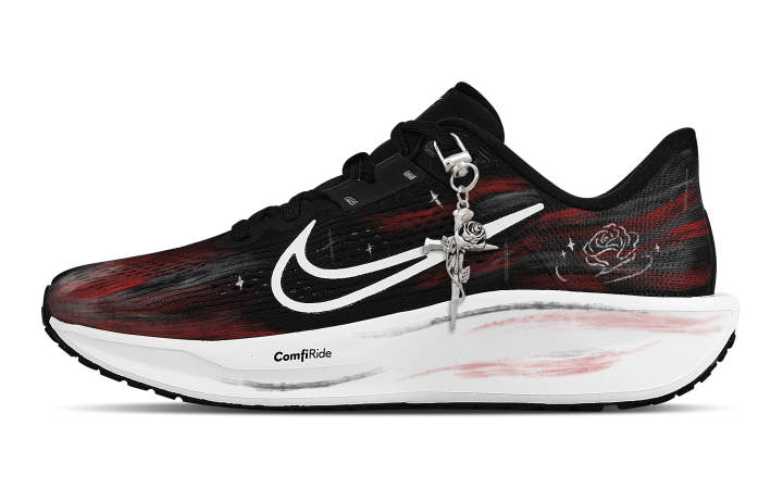 Nike Nike Quest 6 Rebound Low top Casual City Commuting Training Running Shoes Men's Black Red