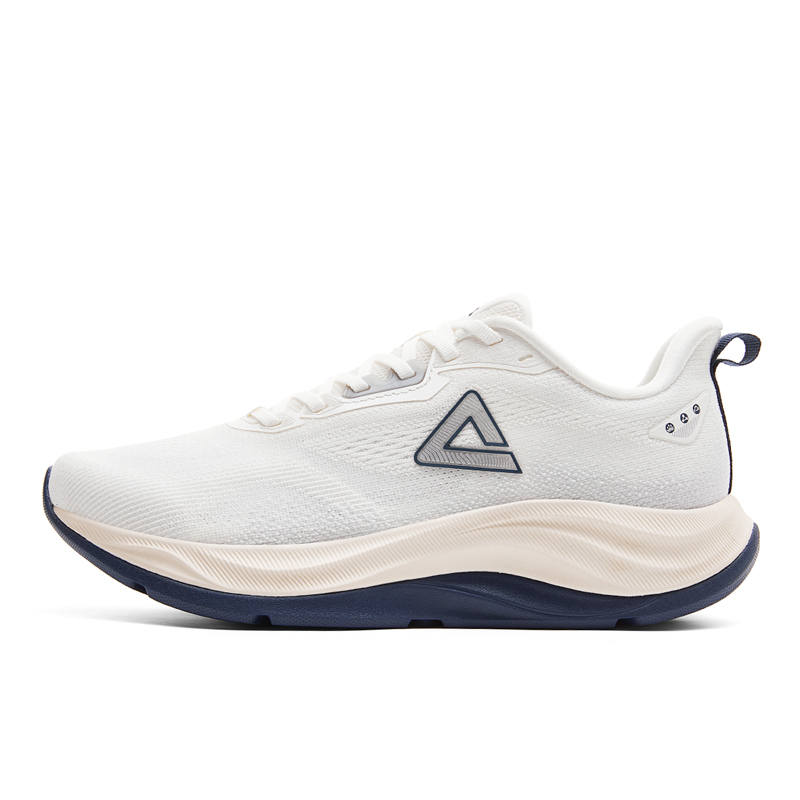 PEAK Cushioning Rebound Abrasion Resistant Slip Resistant Running Shoes Men's White Gray Dark Blue