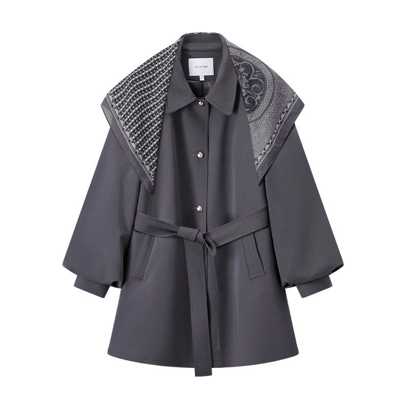XIANGYING Trench Coats Women's Lapel Moderate Other