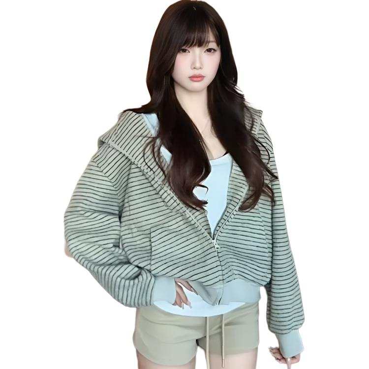 Cotton Gene Sweatshirts Women's Hooded Thin Cardigan