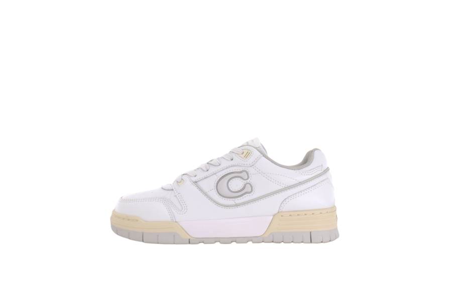 COACH Soho Leather Low top Skateboard Shoes Women's Fluorescent White
