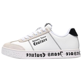 VERSACE JEANS COUTURE Cow Split Leather Low top Skateboard Shoes Men's White