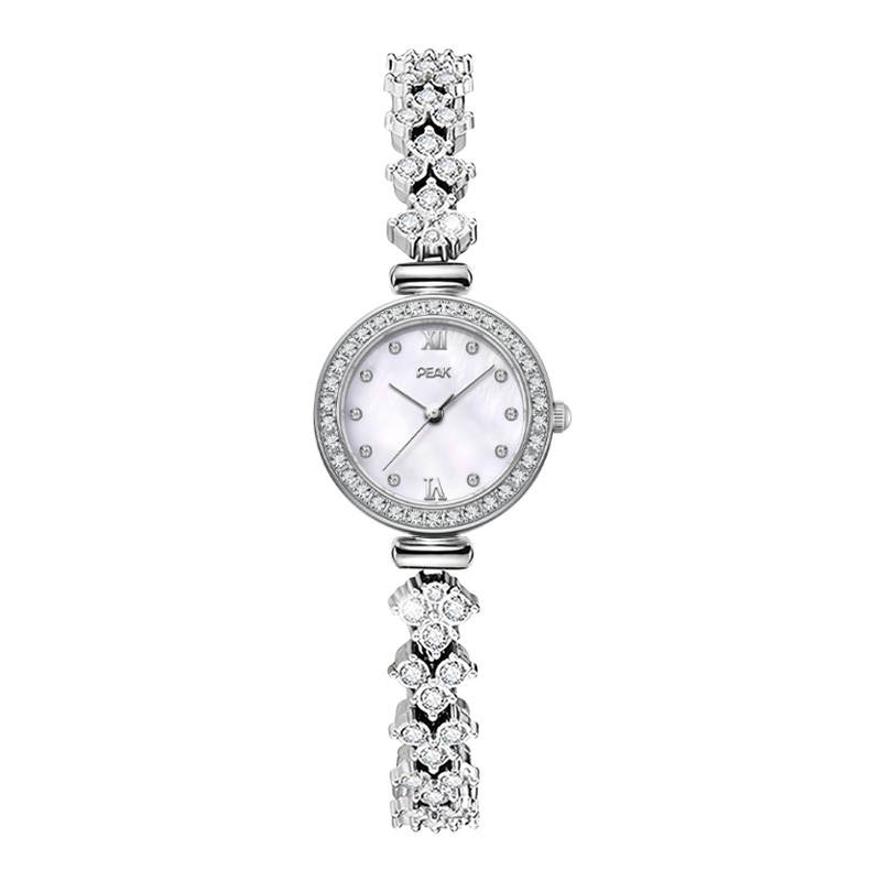 PEAK Quartz Movement Stainless Steel Watchband Watch Women's Watch Mother of Pearl Color Watch Dial