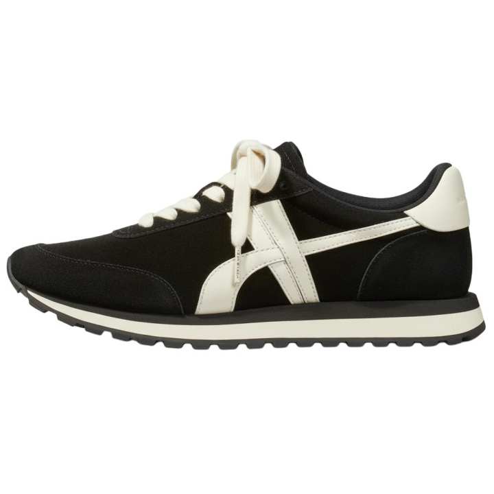 TORY BURCH TORY BURCH Hank Cow Split Leather Low top Casual Shoes Women's Black