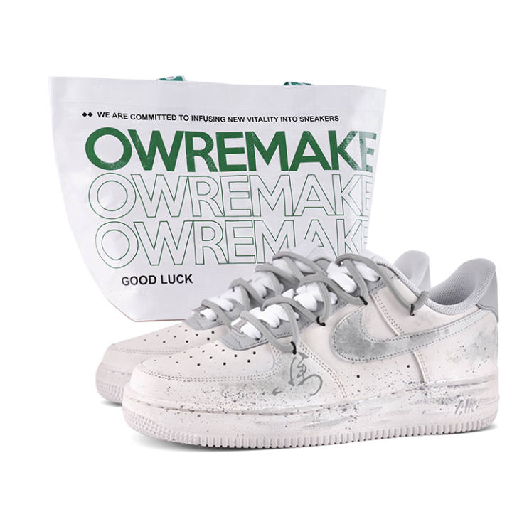 Nike Nike Air Force 1 Low top Skateboard Shoes Women's Gray White