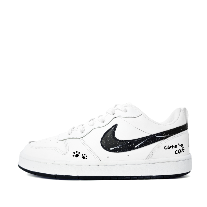 Nike Nike Court Borough Cute Cat Synthetic Leather Abrasion Resistant Breathable Abrasion Resistant Breathable Low top