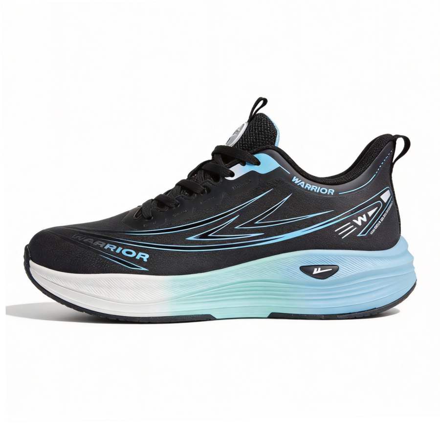 WARRIOR Breathable And Resilient Low top Casual Marathon Long Distance Running Shoes Men's Black Blue