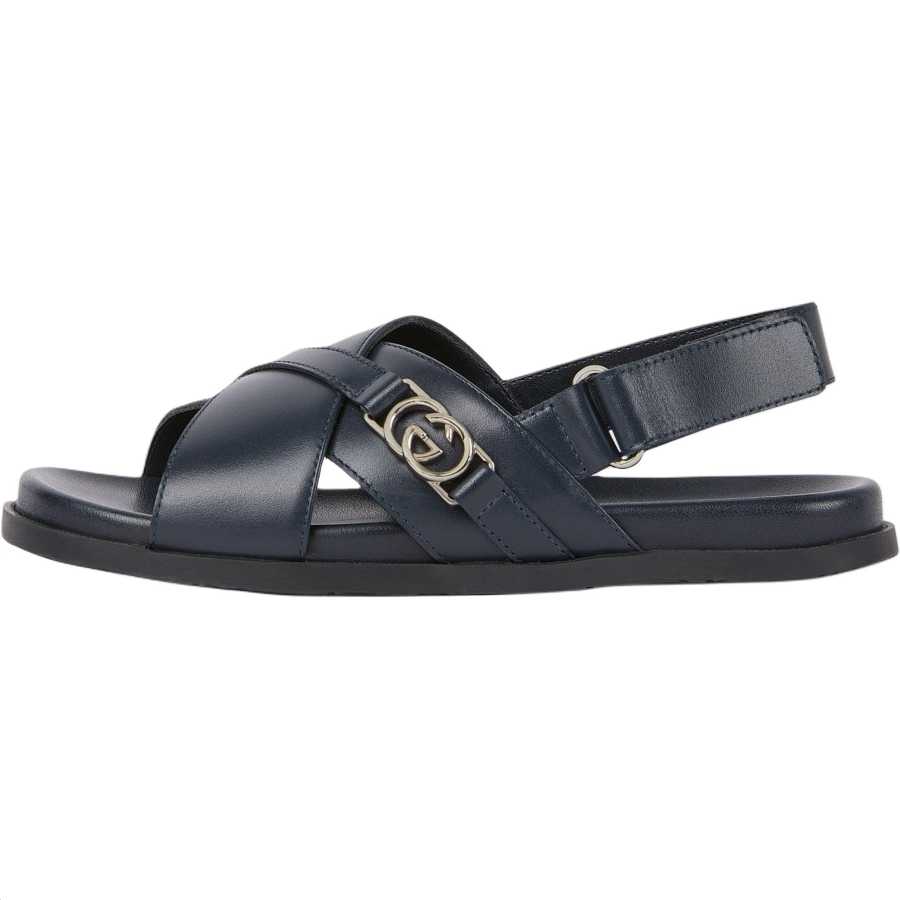 GUCCI GG Leather Low top Children's Sandals Dark Blue Kids'