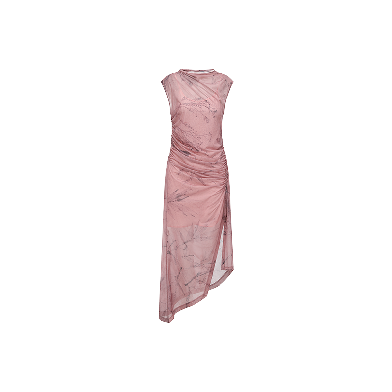 Feng Chen Wang Feng Chen Wang asymmetric-hem ruched midi dress