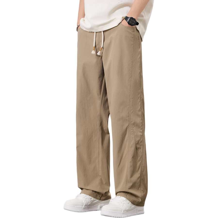 Tonlion Casual Pants Unisex Moderate Wide Leg Pants