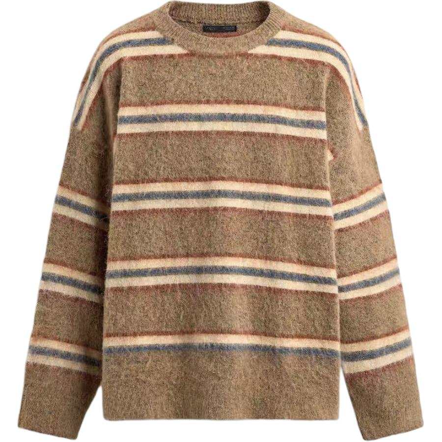 ZARA ZARA Sweaters Men's Tan Crew Neck Moderate