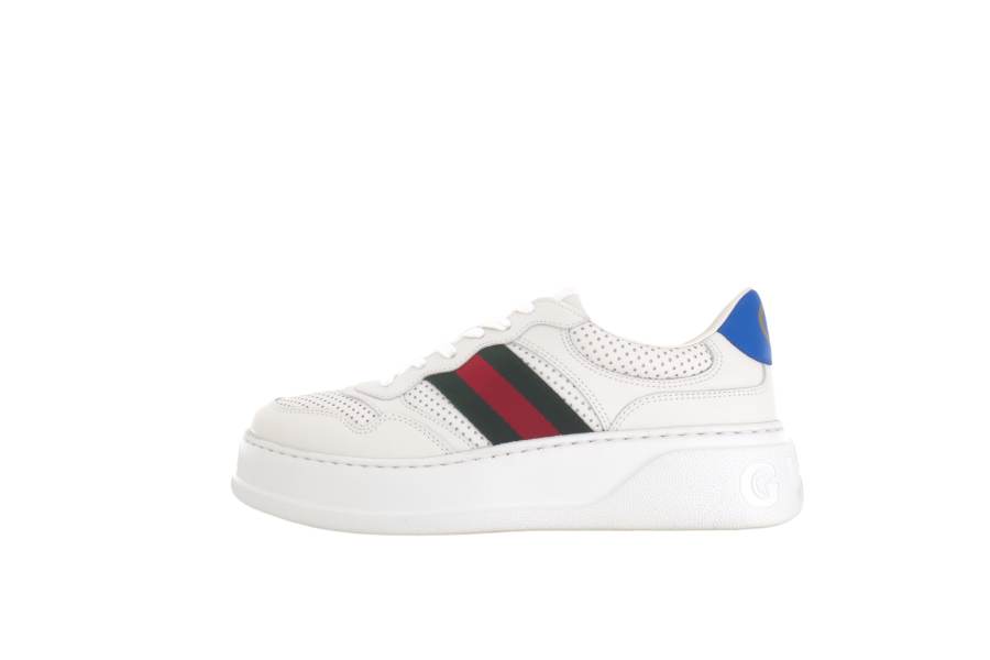 GUCCI Chunky B Low top Stylish Skateboarding Shoes Men's White & Blue