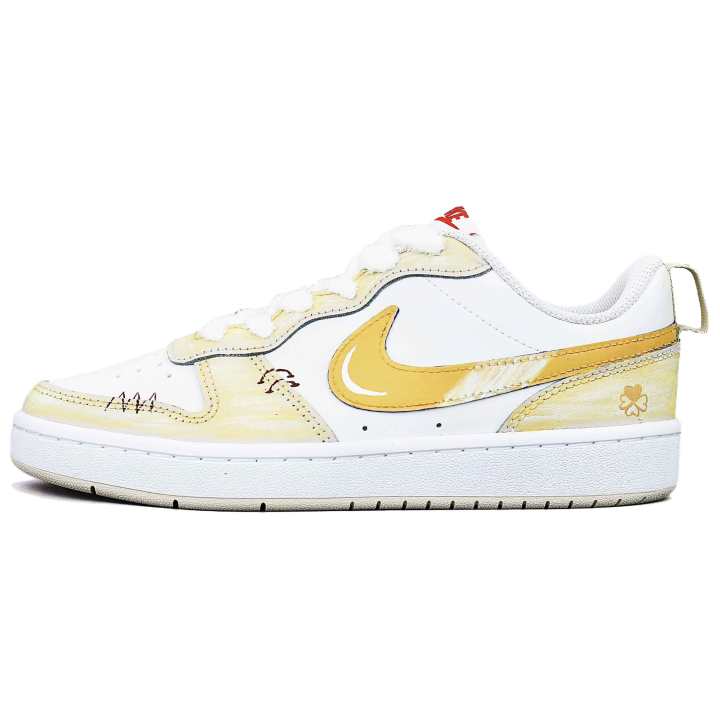Nike Nike Court Borough Sea Salt Cheese Leather Low top Skateboard Shoes Unisex White Brown