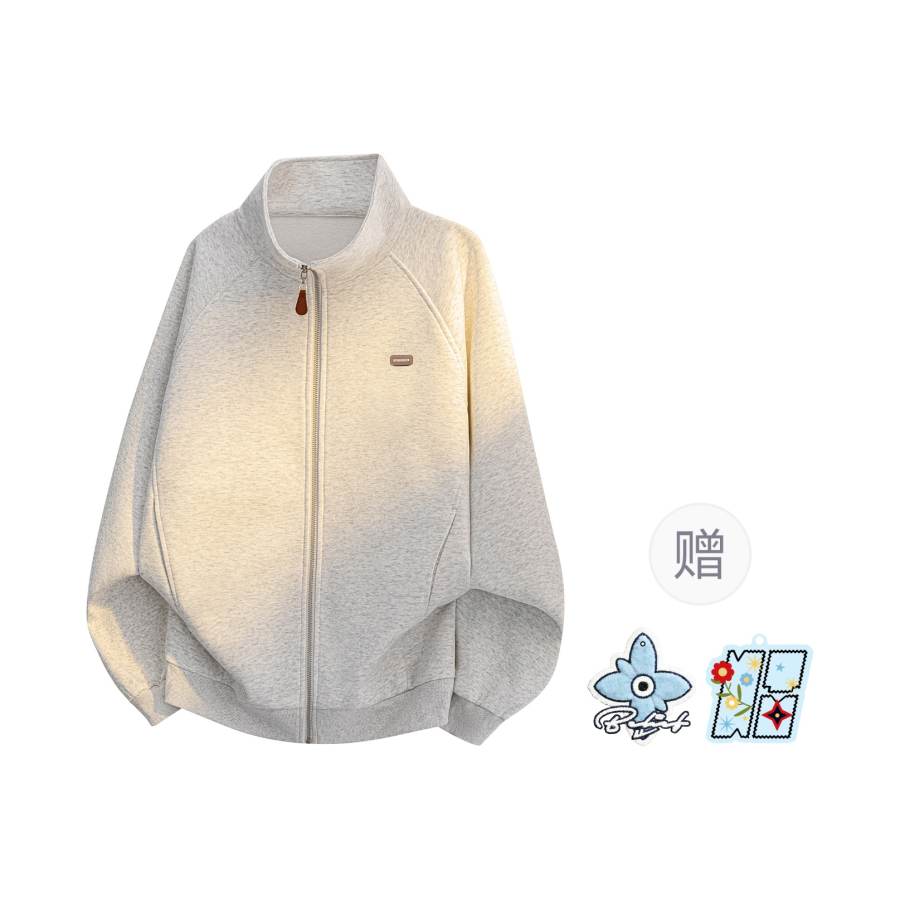 WARRIOR WARRIOR Sweatshirts Unisex Stand Collar Moderate Cardigan