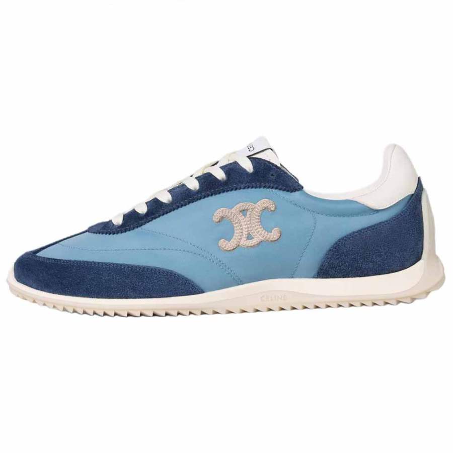 CELINE Racer Low top Casual Shoes Women's Denim Blue/Marine Blue