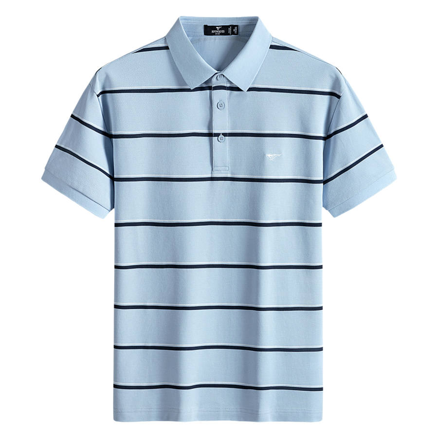 SEPTWOLVES SEPTWOLVES Polo Shirts Men's Light Blue Lapel Moderate Straight Fit