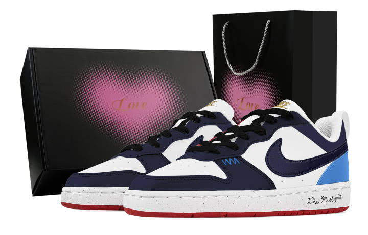 Nike Nike Court Borough Lapis Lazuli, Heart Box Abrasion Resistant Slip Resistant Low top Skateboard Shoes Unisex